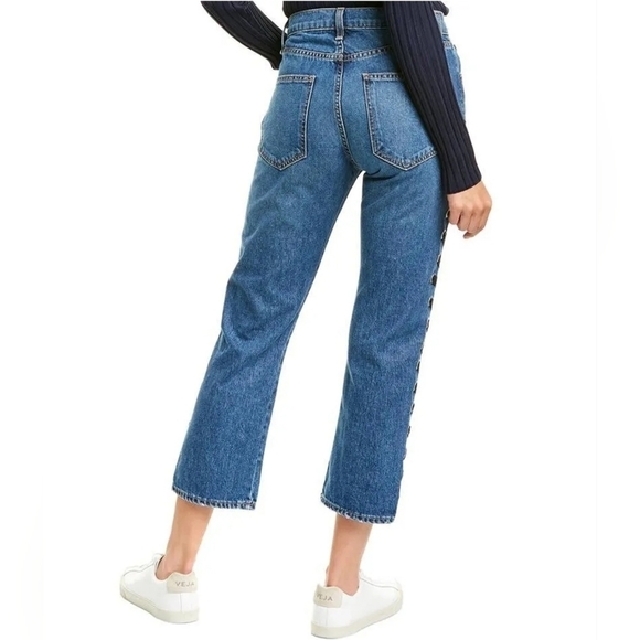 𝅺veronica Beard High Rise Ines Girlfriend Lace Up Jeans Size 25 NWT - Picture 15 of 15